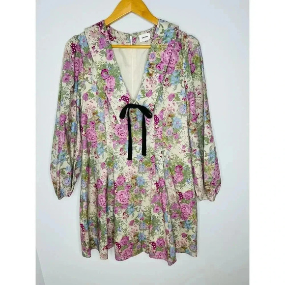 Aureum Talia Muted floral print Collared amino Dress size L - Picture 7 of 9